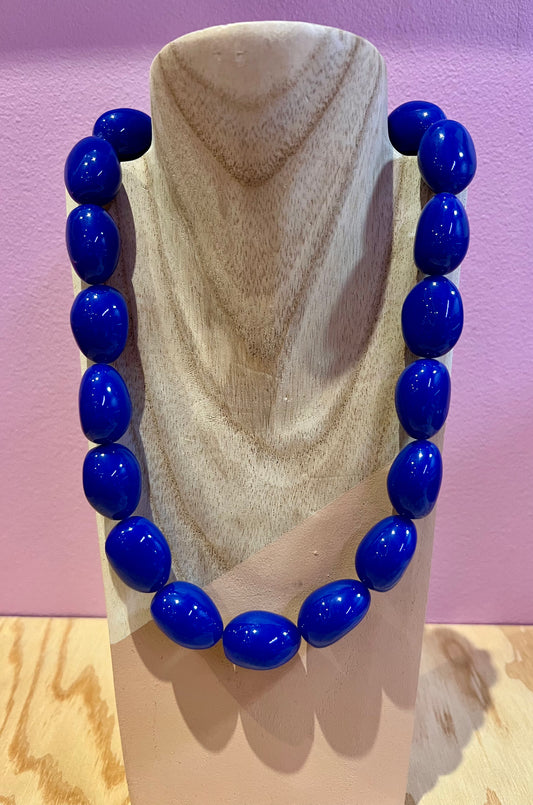 Collier Perles Bleues