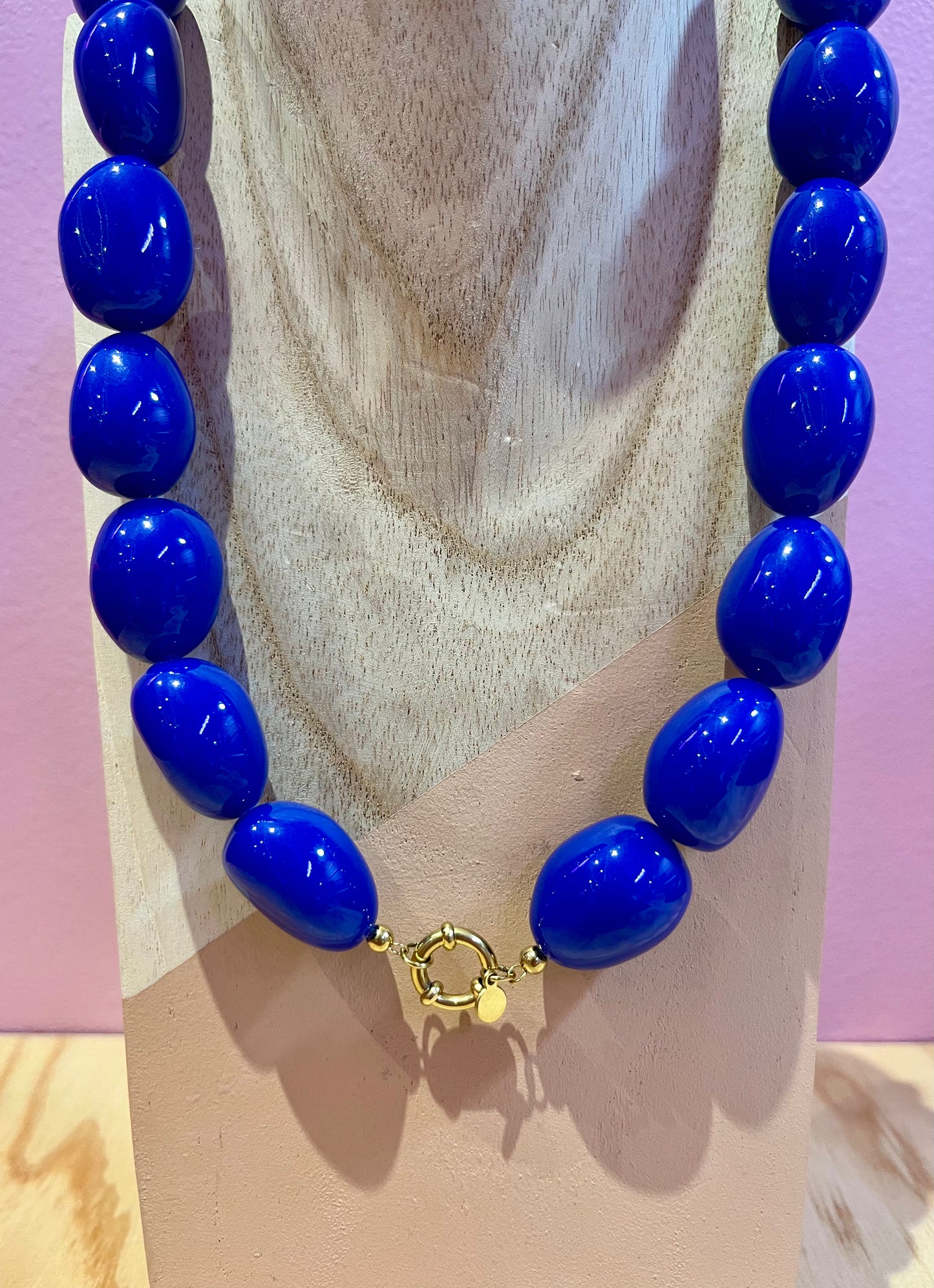 Collier Perles Bleues