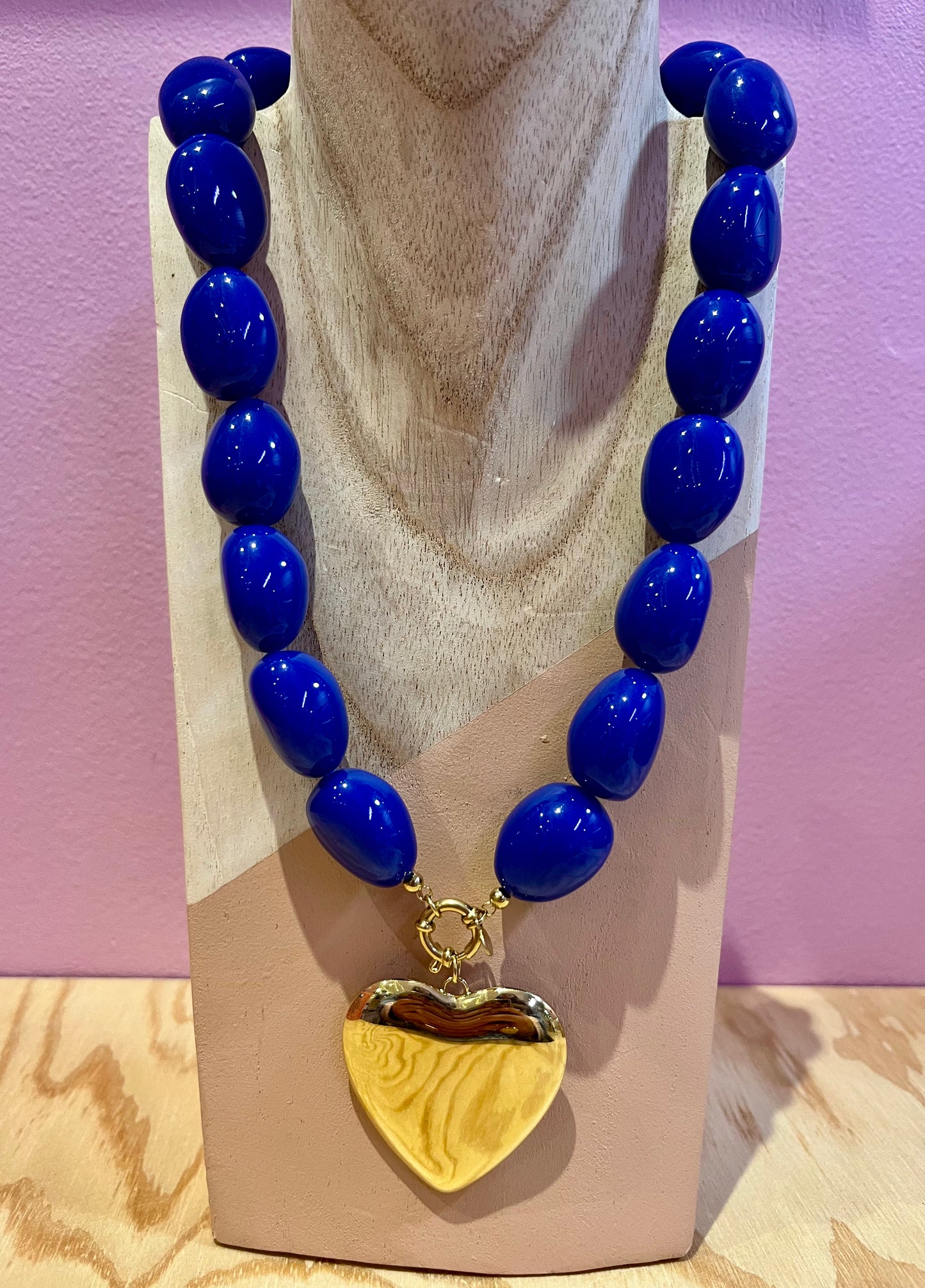 Collier Perles Bleues
