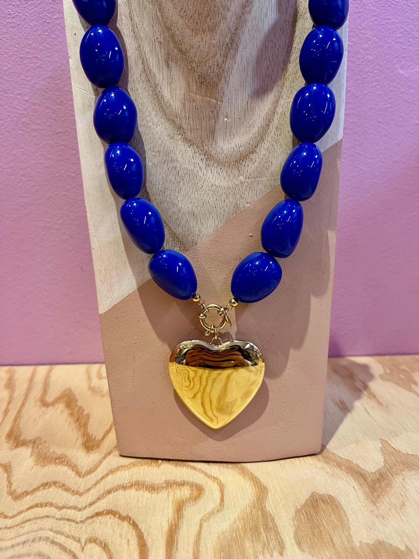 Collier Perles Bleues