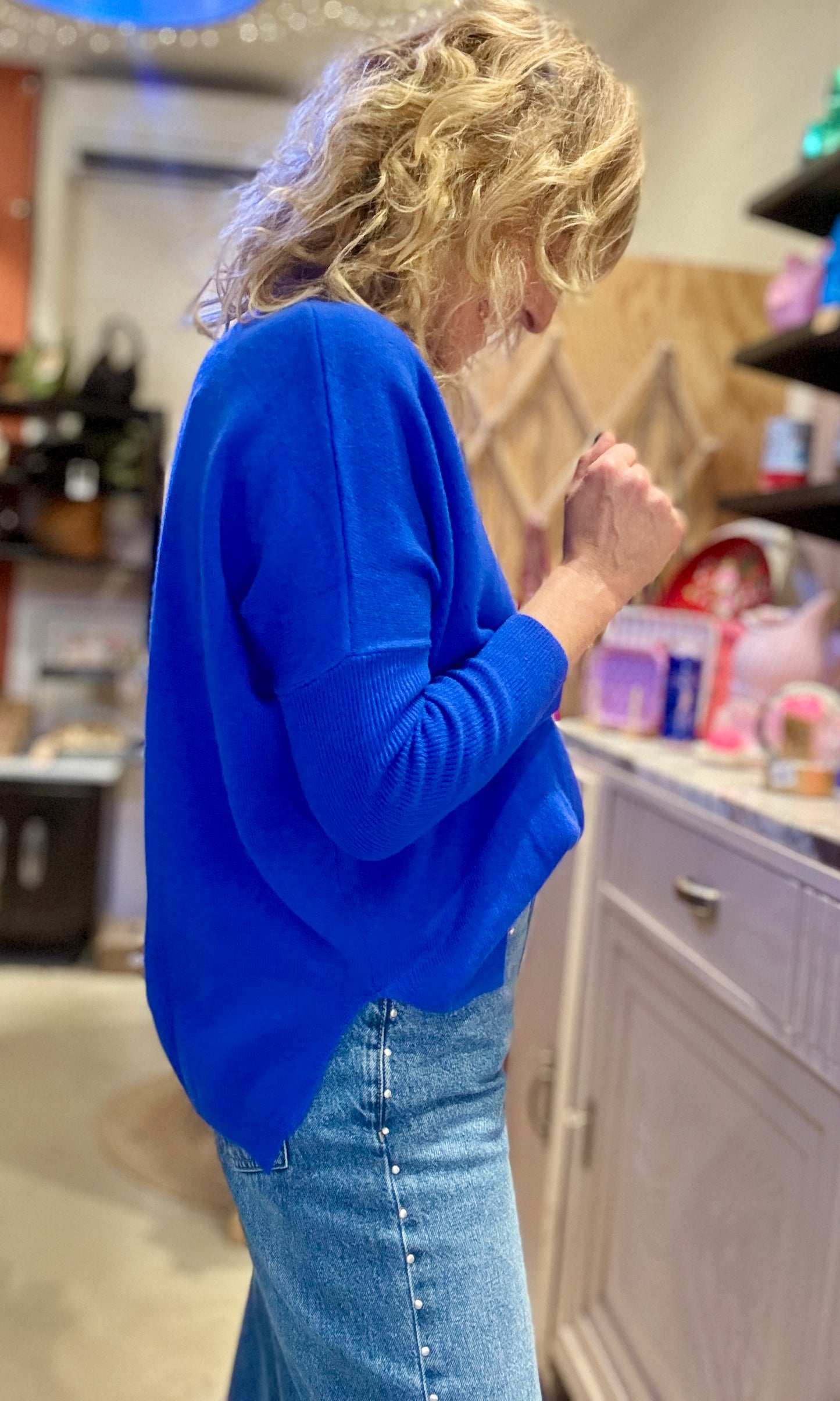 Pull Malène col roulé bleue