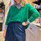 Pull Malène col V vert