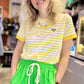 T-shirt Love Smile jaune