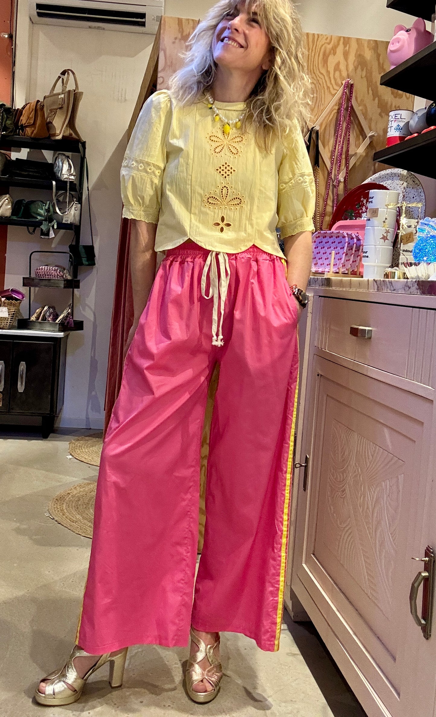 Pantalon Beckham rose