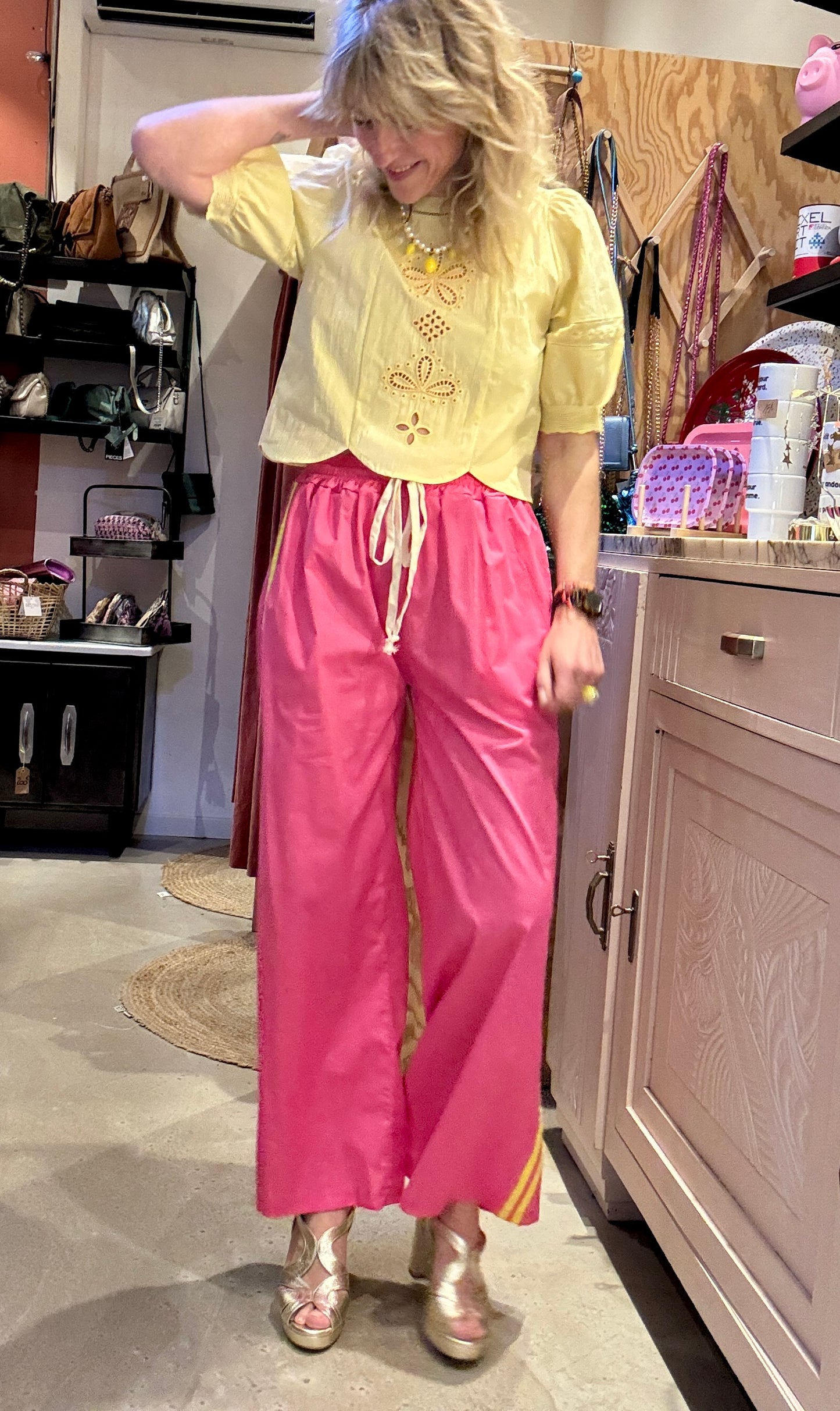 Pantalon Beckham rose