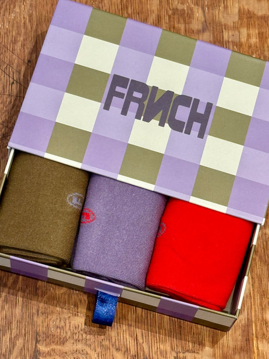 Boite parme de 3 chaussettes Fun