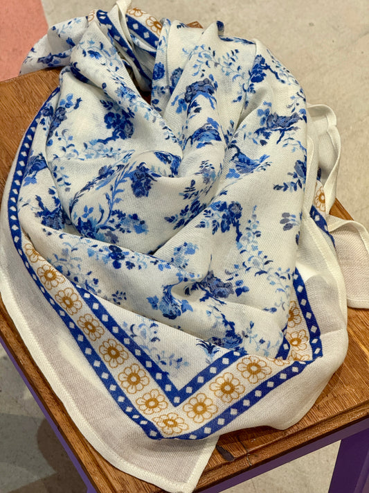 Foulard Orchidé Bleue