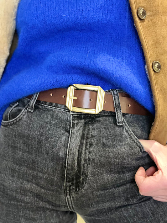 Ceinture Art Déco cuir