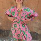 Robe Big Flowers verte